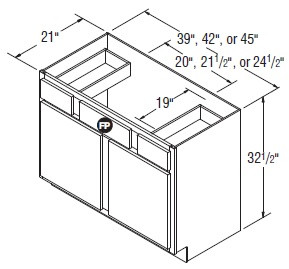 Aristokraft Cabinetry Select Series Ellis PureStyle Vanity Sink Base VSB3932.5