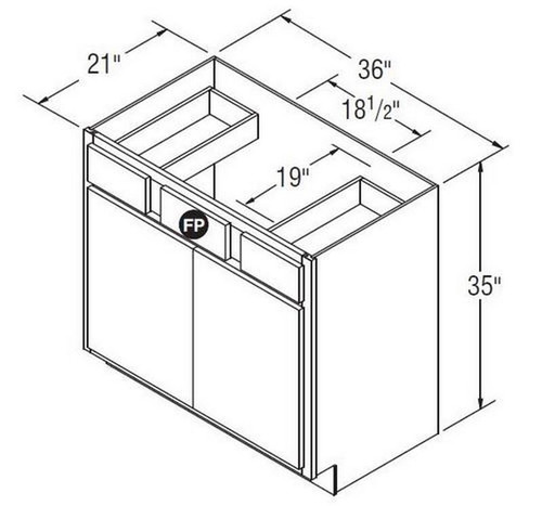 Aristokraft Cabinetry Select Series Ellis PureStyle Vanity Sink Base VSB3635B