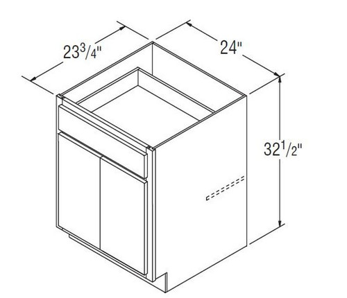 Aristokraft Cabinetry Select Series Ellis PureStyle Universal Base Cabinet B2432.5DD