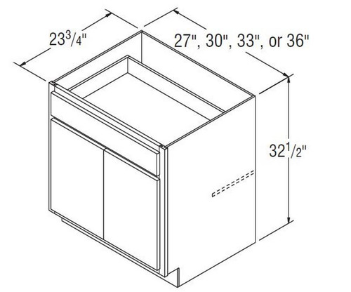 Aristokraft Cabinetry Select Series Ellis PureStyle Universal Base Cabinet B3632.5B