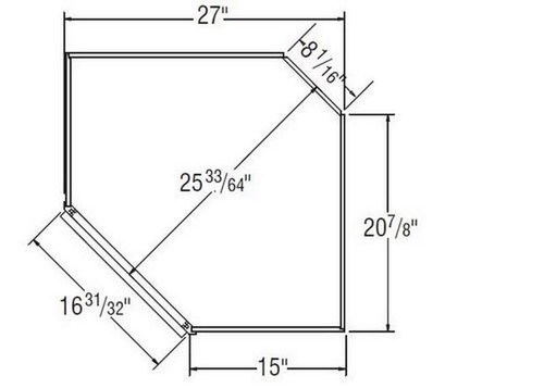 Aristokraft Cabinetry Select Series Ellis PureStyle Diagonal Corner Cabinet Without Mullions DCPG2718