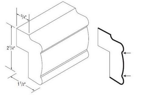 Aristokraft Cabinetry Select Series Ellis PureStyle Purestyle Tall Light Rail Moulding PSMTLR8