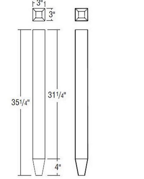 Aristokraft Cabinetry Select Series Ellis PureStyle Straight Island Leg Tapered STISLEGTAP