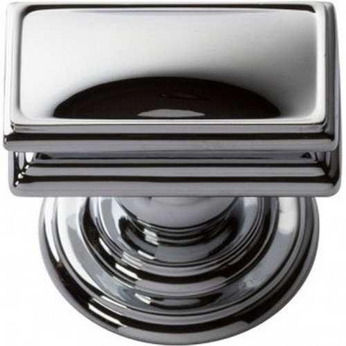 Atlas Homewares - 377-CH - Campaign Rectangle Knob 1 1/2 Inch - Polished Chrome