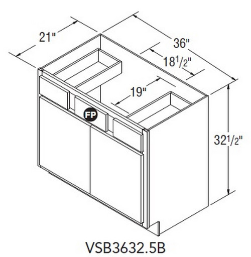 Aristokraft Cabinetry Select Series Briarcliff II Paint Vanity Sink Base VSB3632.5B