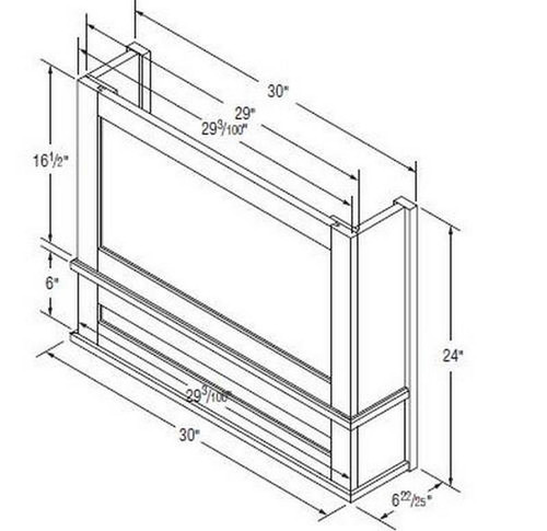 Aristokraft Cabinetry Select Series Briarcliff II Paint Wood Hood Straight Batten WHSBATT30