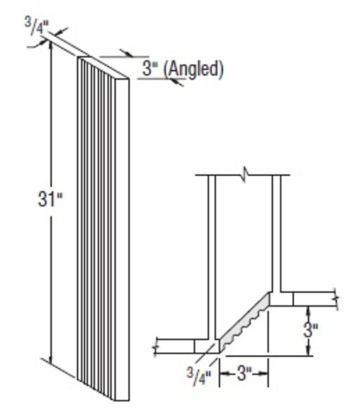 Aristokraft Cabinetry Select Series Briarcliff II Paint Fluted Filler - Angled BEVFF331