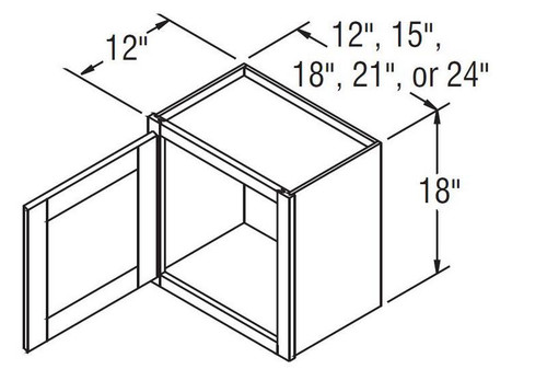 Aristokraft Cabinetry Select Series Brellin PureStyle 5 Piece Wall Cabinet With Doors Prepped For Glass WPG2418L Hinged Left