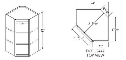 Aristokraft Cabinetry Select Series Brellin PureStyle 5 Piece Diagonal Corner Open Cabinet DCOL2442