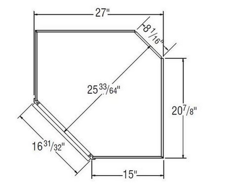 Aristokraft Cabinetry Select Series Brellin PureStyle 5 Piece Diagonal Corner Open Cabinet DCOL2736