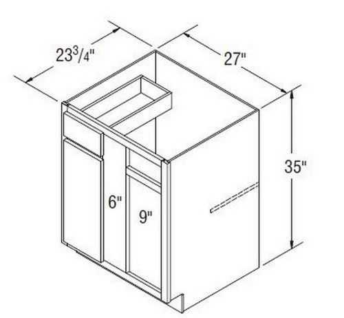 Aristokraft Cabinetry Select Series Brellin PureStyle 5 Piece Blind Corner Base BC36