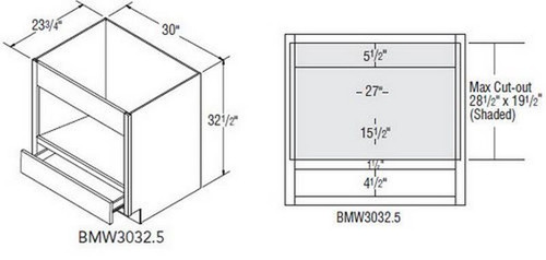 Aristokraft Cabinetry Select Series Brellin PureStyle 5 Piece Microwave Base Cabinet BMW3032.5DD