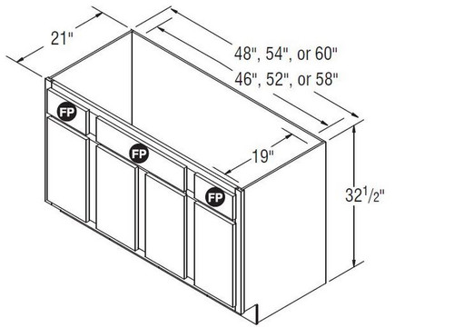 Aristokraft Cabinetry All Plywood Series Landen Maple Paint Vanity Console Base VCB4832.5