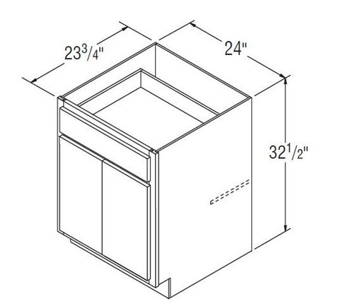 Aristokraft Cabinetry All Plywood Series Landen Maple Paint Universal Base Cabinet B2432.5DD