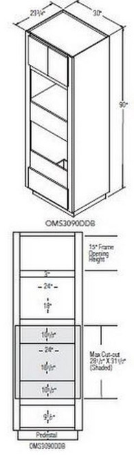 Aristokraft Cabinetry All Plywood Series Landen Maple Paint Oven With Microwave Cabinet OMS3090DDB