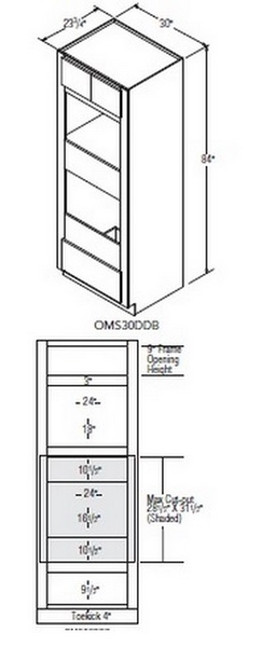 Aristokraft Cabinetry All Plywood Series Landen Maple Paint Oven With Microwave Cabinet OMS30DDB