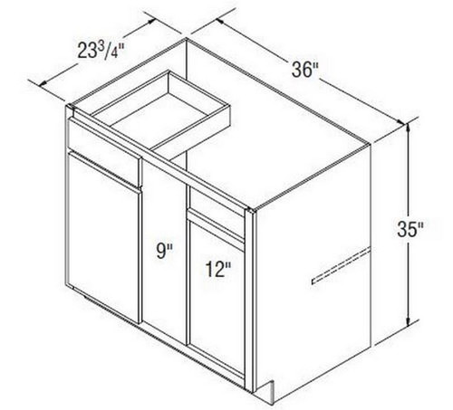 Aristokraft Cabinetry Select Series Landen Maple Paint Blind Corner Base BC42