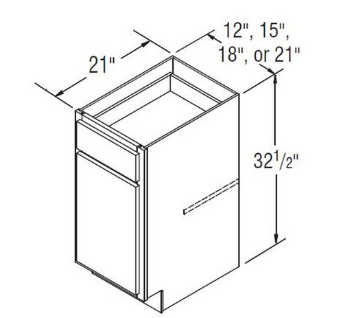 Aristokraft Cabinetry Select Series Landen Maple Paint Vanity Base VB1232.5