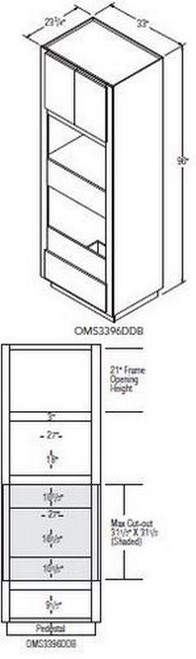 Aristokraft Cabinetry Select Series Landen Maple Paint Oven With Microwave Cabinet OMS3396DDB