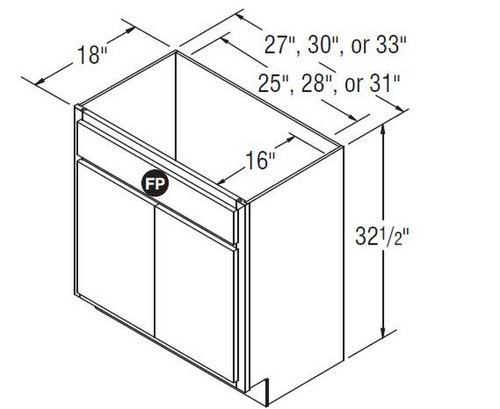 Aristokraft Cabinetry All Plywood Series Landen Maple Vanity Sink Base VSB2732.518B