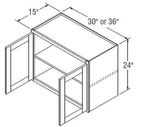 Aristokraft Cabinetry All Plywood Series Landen Maple Wall Cabinet with Glass WWG362415b