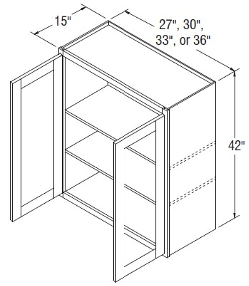 Aristokraft Cabinetry All Plywood Series Landen Maple Wall Cabinet with Glass WWG274215B