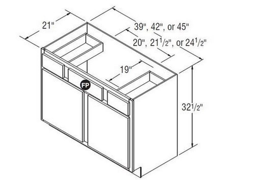 Aristokraft Cabinetry All Plywood Series Landen Maple Vanity Sink Base VSB4532.5