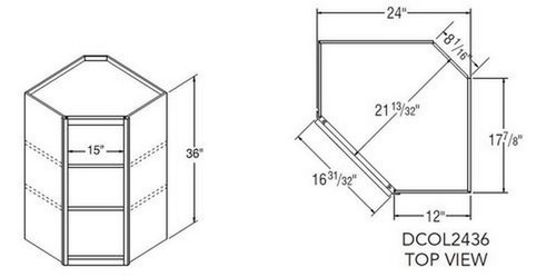 Aristokraft Cabinetry Select Series Landen Maple Diagonal Corner Open Cabinet DCOL2436