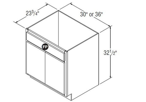 Aristokraft Cabinetry Select Series Landen Maple Universal Sink Base Cabinet SB3032.5B