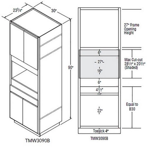 Aristokraft Cabinetry Select Series Landen Maple Microwave Tall Cabinet TMW3090B