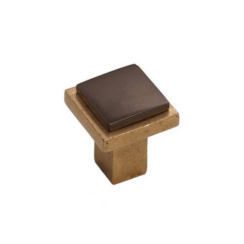 Hardware International - Bronze Contemporary Square Flat Knob - 1" - 02-601-CE-BRONZE