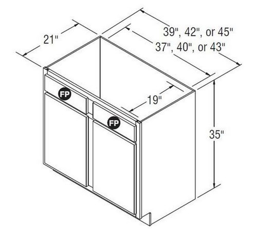 Aristokraft Cabinetry All Plywood Series Korbett Maple 5 Piece Vanity Console Base VCB4235