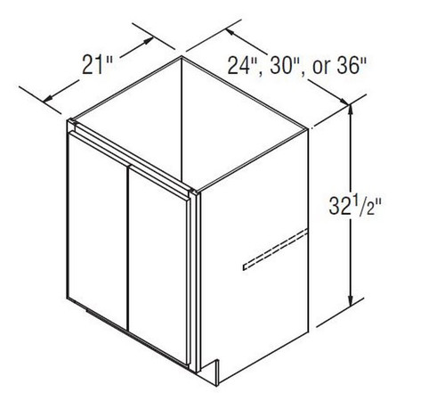 Aristokraft Cabinetry All Plywood Series Korbett Maple 5 Piece Vanity Base with Full Height Door VB2432.5FH