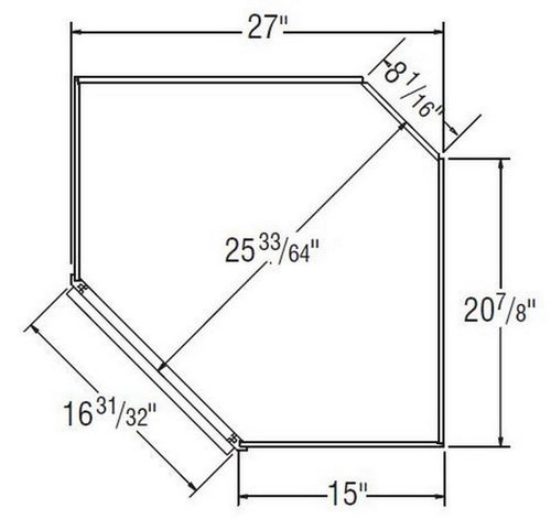 Aristokraft Cabinetry All Plywood Series Korbett Maple 5 Piece Diagonal Corner Cabinet DC2724