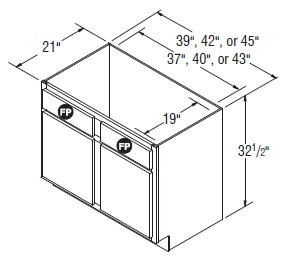 Aristokraft Cabinetry All Plywood Series Korbett Maple 5 Piece Vanity Console Base VCB3932.5