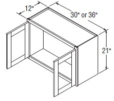 Aristokraft Cabinetry All Plywood Series Korbett Maple 5 Piece Wall Cabinet with Doors Prepped For Glass WPG3621B