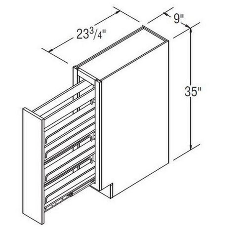 Aristokraft Cabinetry Select Series Korbett Maple 5 Piece Base Pantry Pullout BPP09