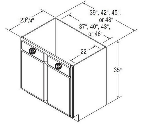 Aristokraft Cabinetry Select Series Korbett Maple 5 Piece Sink Base SB42