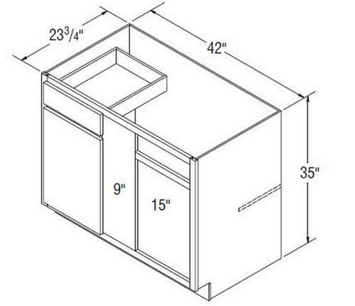 Aristokraft Cabinetry Select Series Korbett Maple 5 Piece Blind Corner Base BC45