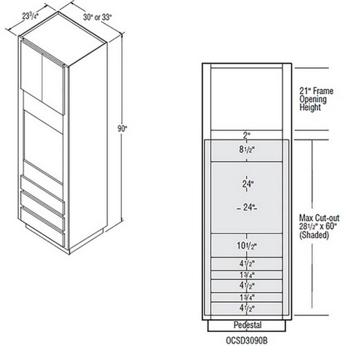 Aristokraft Cabinetry Select Series Korbett Maple 5 Piece Oven Cabinet OCSD3090B