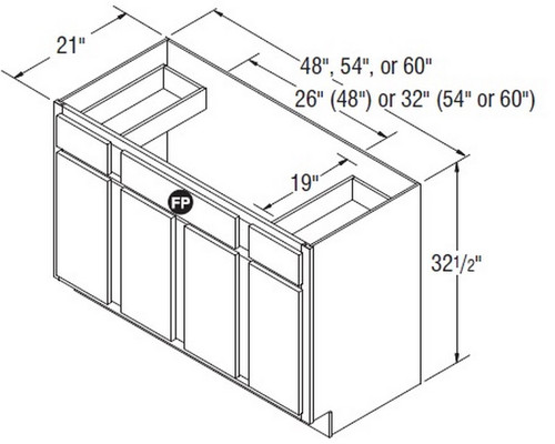 Aristokraft Cabinetry Select Series Korbett Maple 5 Piece Vanity Sink Base VSB4832.5