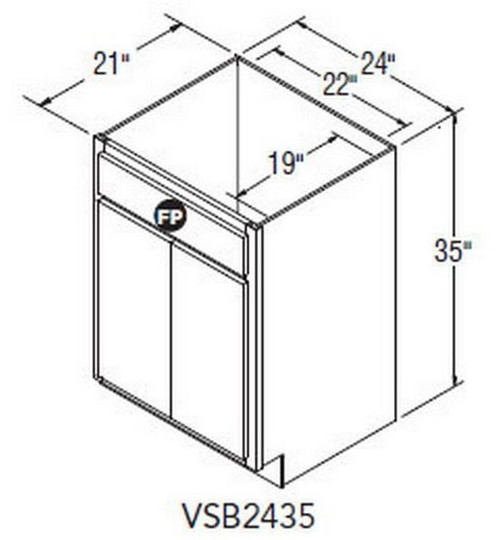 Aristokraft Cabinetry Select Series Korbett Maple 5 Piece Vanity Sink Base VSB2435