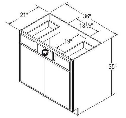 Aristokraft Cabinetry Select Series Korbett Maple 5 Piece Vanity Sink Base VSB3635B