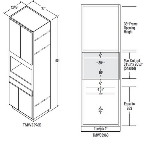 Aristokraft Cabinetry Select Series Korbett Paint Microwave Tall Cabinet TMW3396B