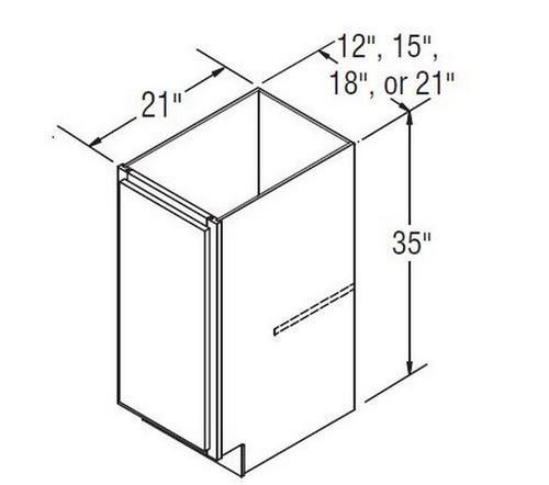 Aristokraft Cabinetry All Plywood Series Korbett Paint Vanity Base with Full Height Door VB2135FH