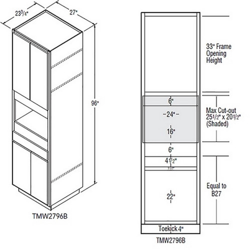 Aristokraft Cabinetry All Plywood Series Korbett Paint Microwave Tall Cabinet TMW2796B