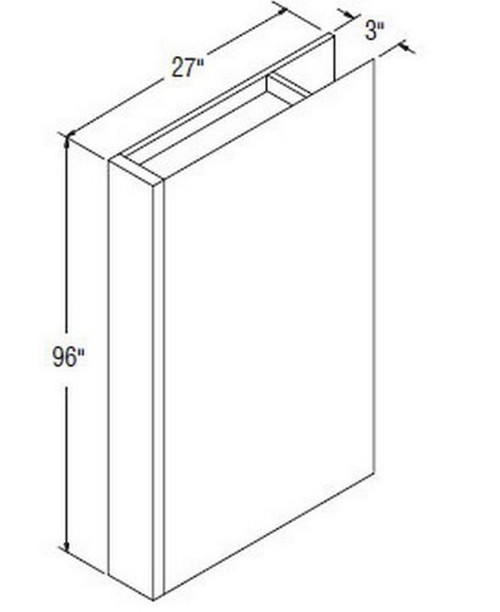 Aristokraft Cabinetry All Plywood Series Korbett Paint Tall Box Column Filler T39627BCF