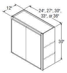 Aristokraft Cabinetry All Plywood Series Korbett Paint 5 Piece Wall Cabinet W3330B