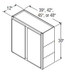 Aristokraft Cabinetry All Plywood Series Korbett Paint 5 Piece Wall Cabinet W4530