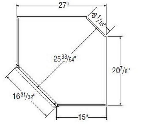 Aristokraft Cabinetry All Plywood Series Korbett Paint 5 Piece Diagonal Corner Cabinet DC2742L Hinged Left